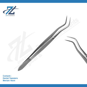 Pince à épiler dentaire Meriam 16cm en acier inoxydable Pince à épiler dentaire autoclavable Pince à épiler en coton Pakistan - Product Image 2