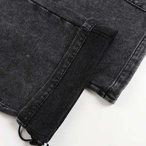 Ensemble survêtement streetwear personnalisé, sweat-shirt à capuche court et ample avec fermeture éclair, pantalon de survêtement, coupe régulière, unisexe, coton, décontracté, survêtement délavé à l'acide - Product Image 4