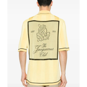 เสื้อโปโลแขนสั้นสำหรับผู้ชายผ้าฝ้ายถักแบบวินเทจผ้า100% ระบายอากาศ - Product Image 2