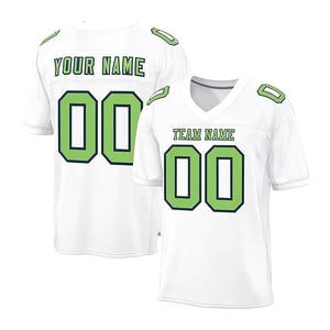 Maillot de football américain personnalisé de haute qualité 100% polyester, dernier style, manches courtes, séchage rapide, évacuation de l'humidité - Product Image 2