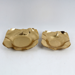 Cuenco de flores de frutero Chapado en cobre de aluminio con aspecto hecho a mano y frutero de diseño a la venta - Product Image 5