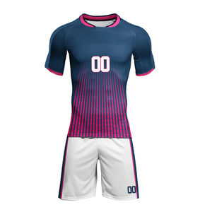 Ensemble de maillot de football pour hommes en polyester 100% respirant à séchage rapide avec logo personnalisé, col en V, manches courtes, haute qualité, vente en gros - Product Image 2