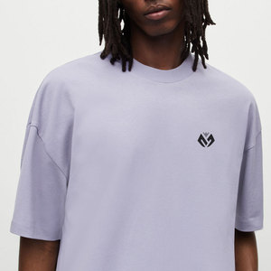 Couleur violette Style décontracté hommes coton t-shirts goutte épaule conception plaine hommes t-shirt - Product Image 5