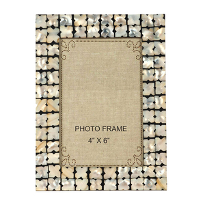 Cadre photo carré en nacre le plus populaire fait à la main Design antique personnalisable taille 5x7 décoration d'intérieur en métal prix de gros - Product Image 3