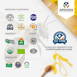 Miel de Abeja Orgánica Brasileña y de Flores Silvestres Apisvida, Miel Pura Natural de Abeja 250g 300g 350g 500g Proveedor Mayorista - Product Image 6