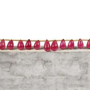 Cuentas de Briolette en forma de lágrima de rubí natural, piedras preciosas sueltas para collar, pendientes, fabricación de joyas, venta al por mayor, proveedor de cuentas de rubí rojo, India - Product Image 3