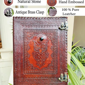 Classeur en cuir écologique sur le thème du hibou réutilisable avec 2-3 et 4 options de bague Le cadeau de grimoire parfait pour toute occasion - Product Image 2