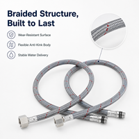 Raccord flexible en gros pour robinet, tuyau tressé 304 avec double verrouillage pour évier de cuisine et robinet de salle de bain, en vrac