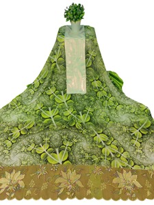 Vestido de Novia para Niña, Diseño de Flor de Esmeralda, Ligero, Tradicional Somalí, de Algodón, para Dirac, Jacquard, Elegante, Diseño Shaash - Product Image 3