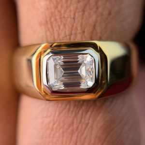 Imperial Elite <b>Men's</b> Sterling Silver <b>Ring</b> with Moissanite Diamond Elite Stylish Accessory - Product Image 3