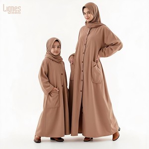 Venta al por Mayor de Vestidos Abaya Personalizados para Mujeres Musulmanas, Conjuntos de Abaya para Madre e <span class=keywords><strong>Hija</strong></span> - Product Image 6