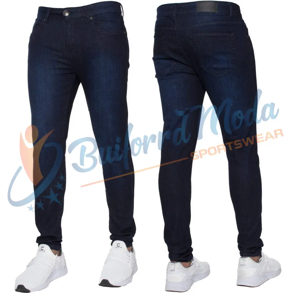 Cheap Price Man's Jeans Pent Slim Fit Skinny Denim Jeans Pants 2022 Dark Blue Ripped