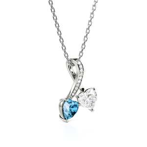 สร้อยคอจี้รูปหัวใจบิดเกลียวสองเม็ดแบบกำหนดเอง Jeulia Entwined Hearts - Product Image 2
