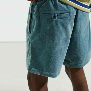 Acheter Chemise à manches courtes boutonnée pour homme en velours polaire de luxe, Short en velours pour homme, Vêtements de sport pour homme - Product Image 6