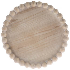 Meilleure vente, nouveau design de haute qualité, plateau rond en bois perlé, plateaux ronds en bois avec perles faites à la main - Product Image 4