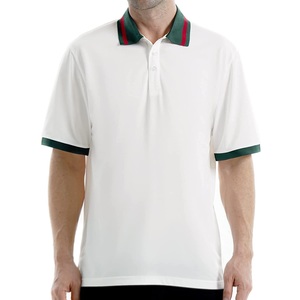 Polo informal al por mayor color de empalme Logotipo de impresión bordado personalizado 100% algodón poliéster polos para hombre - Product Image 2