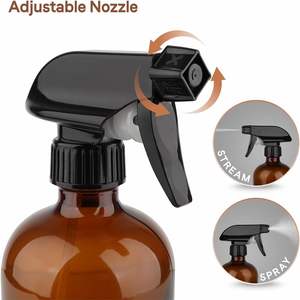 ขวดสเปรย์เปล่าสีอำพันขนาด16ออนซ์พร้อมปั๊มฉีดทริกเกอร์สีดำหัวฉีดแบบปรับได้สำหรับฉีดและหมอก - Product Image 2
