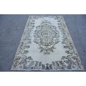 Alfombra clásica de lana de retazos verde Beige 4,8X7,6 pies diseño Aubusson turco para sala de estar pasillo de noche rectángulo de látex - Product Image 1