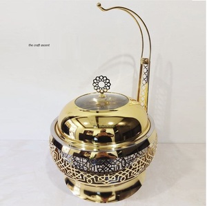 Meilleures ventes, plats chauffants de luxe en acier inoxydable TCA, couvercle à poignée, finition dorée, taille et logo personnalisables pour la restauration, les hôtels - Product Image 1