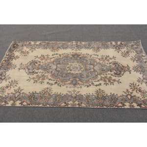 <b>Traditional</b> Beige Blue 3.7 X 6.9ft Turkish <b>Rug</b> Jacquard Weave Patchwork Design Wool Polyester Material Latex for Living Hallway - Product Image 3