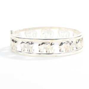925 Sterling <b>Silver</b> Fashion <b>Cuff</b> <b>Bracelet</b> Elegant Elephant Design - Product Image 2