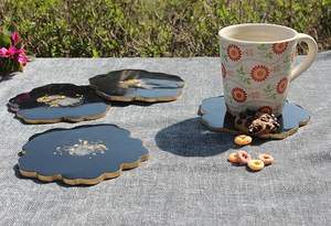 Posavasos Decorativo de Resina de Lujo, Diseñado para Colocar Elegante en Tazas, Jarras y Vasos, Estilo Bohemio, Ecológico, Hecho a Mano en India - Product Image 2