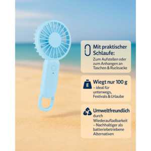 Mini Ventilador USB Portátil Plegable con Luz, de Mano, para Casa, Coche, Exterior, Mesa, Caja, Estilo Moderno, Aprox. 6 x 15 cm - Product Image 3