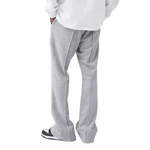 Pantalon de jogging évasé décontracté pour homme, personnalisé, écologique, taille élastique, coupe évasée superposée, 100 % coton, hiver 2026 - Product Image 2