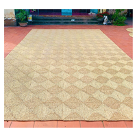 Tapis en jonc de mer tissé à la main naturel moderne Tapis de sol en paille à carreaux vintage Tapis en jonc de mer pour la décoration intérieure Articles ménagers
