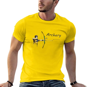 Archery Sports <b>Men's</b> Oversized Leopard Print Archery Lover T-Shirt with <b>Corduroy</b> Fabric V-Neck Collar for Summer - Product Image 5