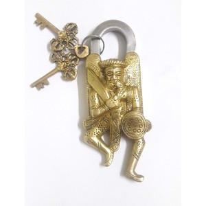 Fully Functional Brass Ancient Soldier <b>Lock</b> Beautiful Padlocks with Two <b>Keys</b> - Product Image 2