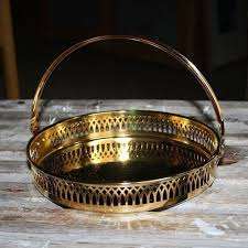 ถาดเสิร์ฟอาหารงานทำมือโลหะทองเหลืองคุณภาพสูงสำหรับตกแต่งโต๊ะในงานแต่งงานถาดเสิร์ฟอาหารดีไซน์แบบราชวงศ์ - Product Image 6