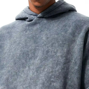 Ensembles de sweats à capuche pour hommes de haute qualité OEM pull-over uni surdimensionné polaire vierge délavé à l'acide survêtements pour hommes survêtements pour hommes personnalisés - Product Image 2
