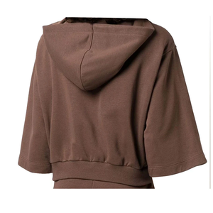 New High Quality Letter Print Loose Custom Cropped Hoodie Woman Comfy Cotton <b>Women</b>`<b>s</b> Crop <b>Top</b> Hoodie - Product Image 3