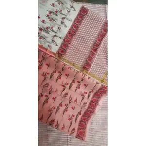 วินายากัม เอ็กซ์พอร์ตส์ ผ้าคลุมไหล่ไหมชานเดรี สีชมพู ยาว 44 นิ้ว พร้อมลายพิมพ์ - Product Image 2