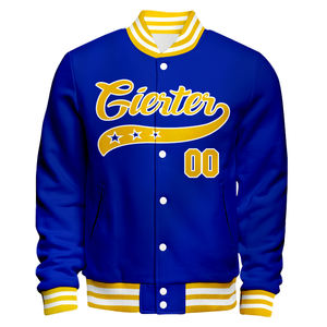 Blouson universitaire homme personnalisé avec logo OEM, respirant, 100 % coton, style baseball, coupe régulière, imprimé en relief, col montant, style urbain - Product Image 5