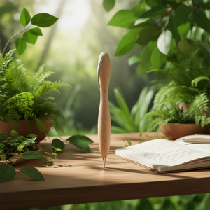 Penna a Sfera Ecologica WOODAL 0.7mm Inchiostro Nero, Gadget in Legno per Ufficio e Scuola - Product Image 3