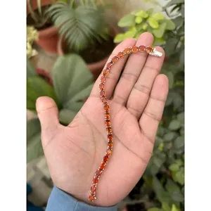 สร้อยข้อมือเทนนิสทรงวงรีประดับซิทรินเงินแท้ 925 เครื่องประดับทันสมัยและสง่างาม - Product Image 4