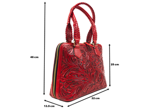 Sac à main en cuir pour femme Zenaida, sculpté à la main, fabriqué à la main avec une qualité haut de gamme, avec bandoulière, forme élégante. - Product Image 2