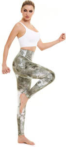 Women's High Waist Breathable XL Yoga Pants Scrunch Pockets Tummy Control Workout Running <b>Leggings</b> Printed Pattern <b>Mesh</b> ODM - Product Image 3