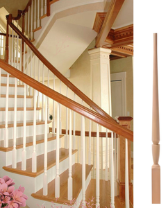 Balaustre de madera maciza de arce duro duradero y resistente de 34 "con pasador de 2015P, diseño sostenible para escaleras interiores y exteriores - Product Image 5