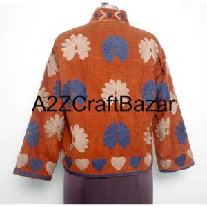 A2ZCraftBazar Handmade Short Embroidered Cotrise <b>Jacket</b> Ethnic Winter Coat Eco-Friendly Breathable Quick Dry Cotton Lining - Product Image 5