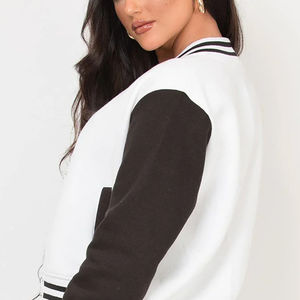 Chaqueta universitaria corta para mujer de estilo cuello personalizado de manga completa/chaqueta universitaria corta transpirable para mujer a un precio razonable OEM - Product Image 6