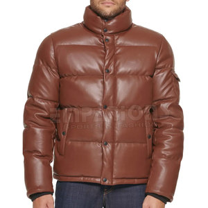 Custom Design Winter Arrival Lightweight Windbreaker Men Outdoor Padded <b>Bubble</b> <b>Coats</b> Puffer Leather Jacket - Product Image 6