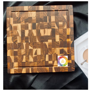 Tabla de cortar de madera de teca de madera de nogal de Vietnam, tabla de bistec hecha a mano con gran precio para uso doméstico y en restaurante - Product Image 5