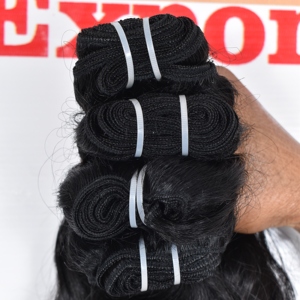 100% brut non transformé cuticule aligné indien donneur unique cheveux humains vierge ondulé noir couleur génie trame faisceaux de cheveux humains - Product Image 1