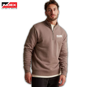 Vente en gros Sweatshirts à quart de fermeture éclair pour hommes Coupe surdimensionnée Épaules tombantes Sweatshirts lourds pour hommes personnalisés - Product Image 2