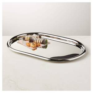 Vaisselle en acier inoxydable faite à la main plateau de service alimentaire plateau décoratif en métal enduit de poudre fabricant de plateau de mariage élégant - Product Image 3