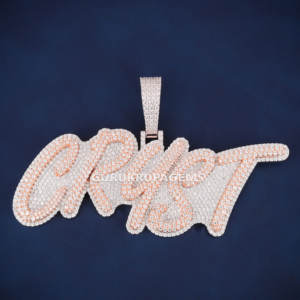 Hip Hop Full Iced Out 925 Sterling Silver Moissanite Diamond Letter personalizado Letra Nombre Colgante al por mayor - Product Image 1