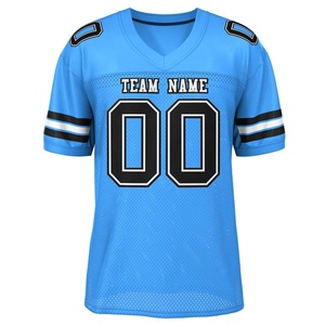 Maillot de football américain à col en V, manches courtes, couleur personnalisée, respirant, évacuant l'humidité, séchage rapide, antibactérien, unisexe, 100% - Product Image 4